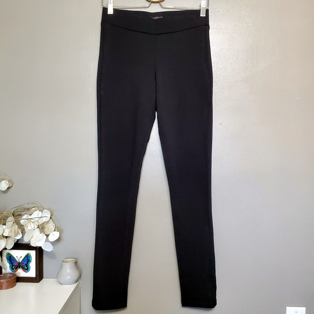 NYDJ Lift Tuck Pants Womens Size 0 Black Ponte Knit Pull on Stretch Mid Rise